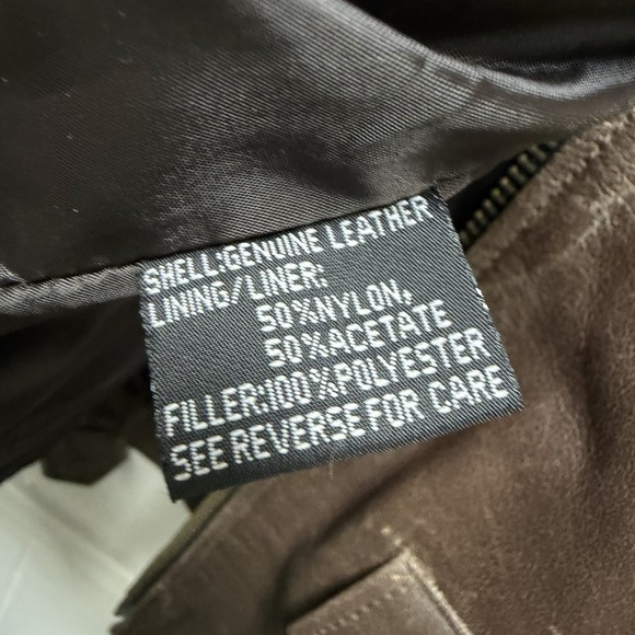 Vintage Motorcycle Jacket Belted Chocolate Brown Worn Look Size XL 100% Leather - Picture 13 of 16